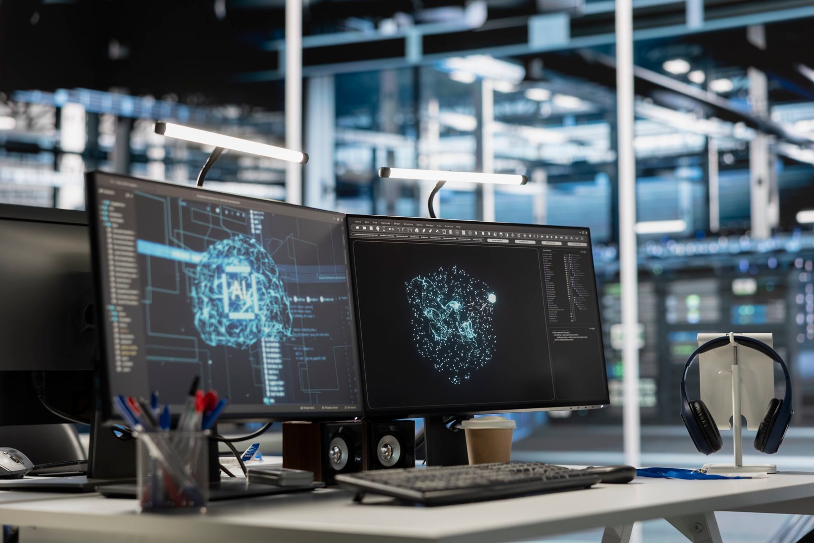 Modern engineering workstation with design software